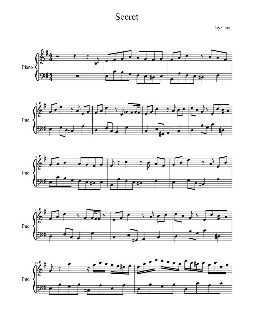 The Secret Sheet music for Piano (Solo) | Musescore.com