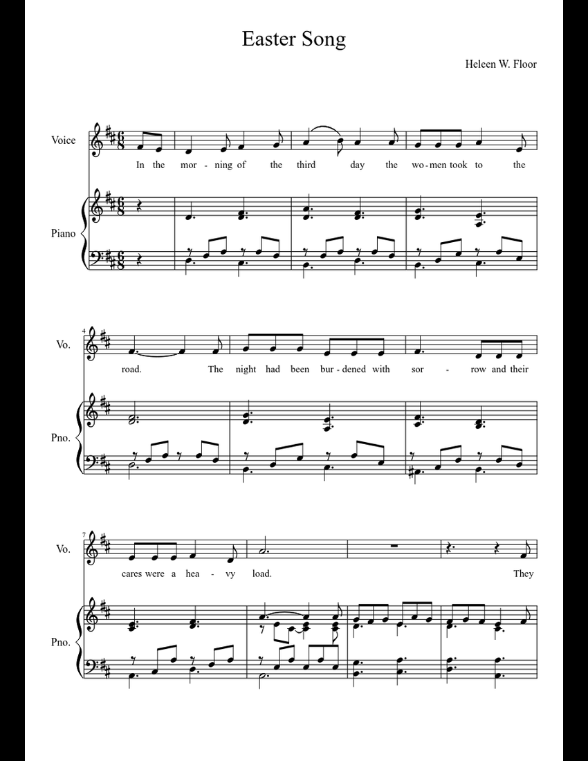 Easter Song sheet music download free in PDF or MIDI