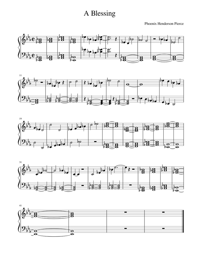 A Blessing Sheet music for Piano (Solo) | Musescore.com