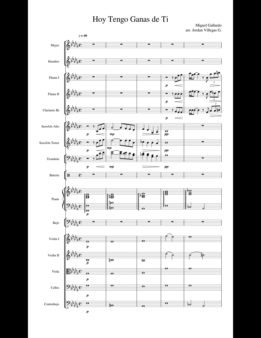 Hoy Tengo Ganas De Ti Piano