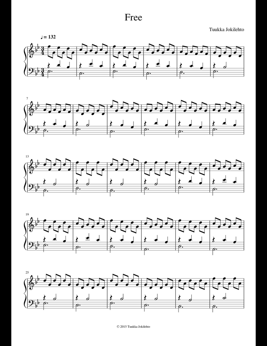 Free sheet music for Piano download free in PDF or MIDI