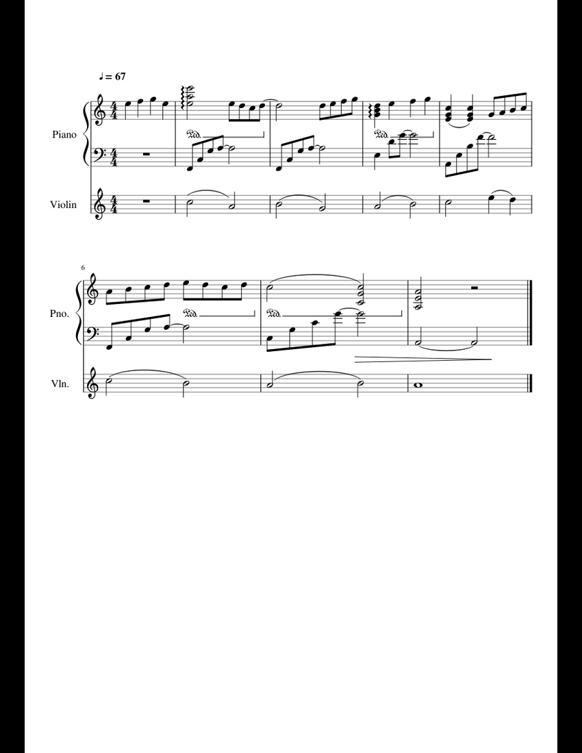 Sad sheet music for Piano, Violin download free in PDF or MIDI