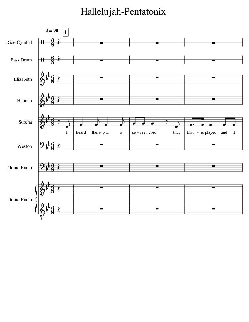 Hallelujah-Pentatonix--NOT IDS sheet music for Piano, Percussion
