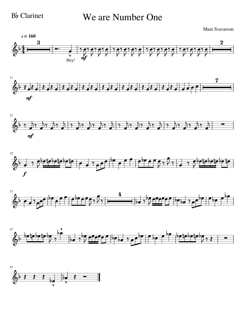 We Are Number One Clarinet Sheet Music Download Free In PDF Or MIDI We are number one clarinet sheet music download free in pdf or midi