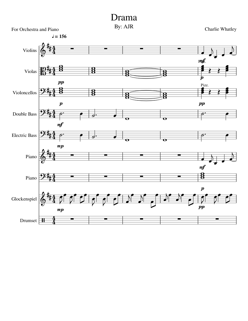 Drama - AJR | Piano & Orchestra Cover Sheet music for Piano, Strings
