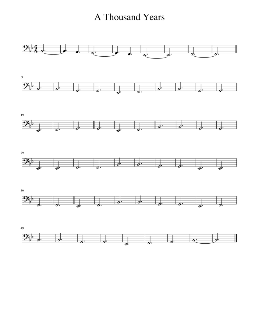 A Thousand Years Cello Sheet Music For Cello Download Free In Pdf Or