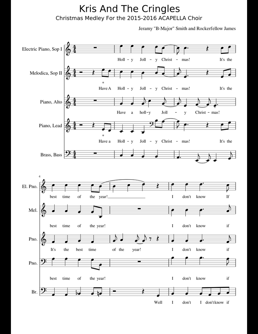 Christmas Medley sheet music for Piano, Harmonica, Brass Ensemble download free in PDF or MIDI