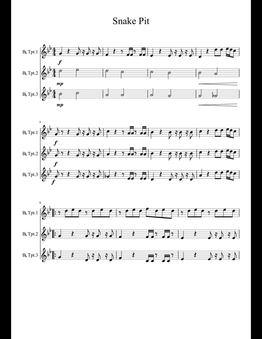 Snake Pit sheet music for Trumpet download free in PDF or MIDI