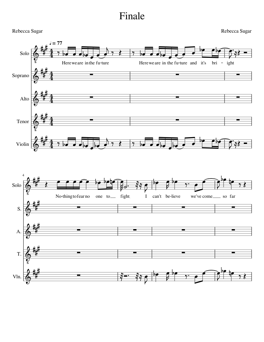 Finale Steven Universe Sheet music for Piano, Violin | Download free in
