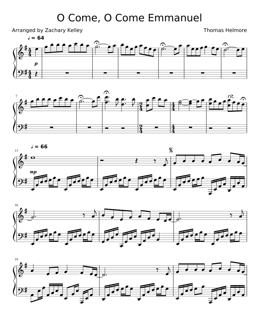 O Come, O Come Emmanuel Sheet music for Piano (Solo) | Musescore.com