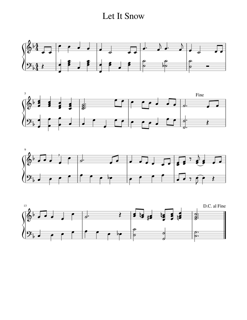 Let it snow Sheet music for Piano | Download free in PDF or MIDI