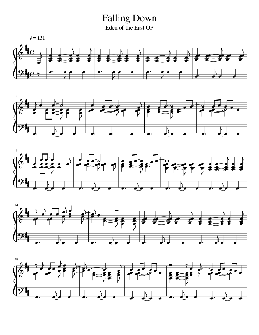Eden of the East OP sheet music for Piano download free in