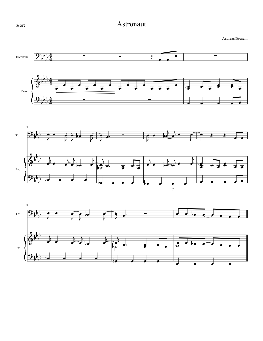 Astronaut Sheet music for Piano, Trombone | Download free in PDF or