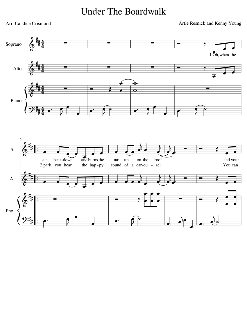 Under The Boardwalk Sheet music | Download free in PDF or MIDI | Musescore.com