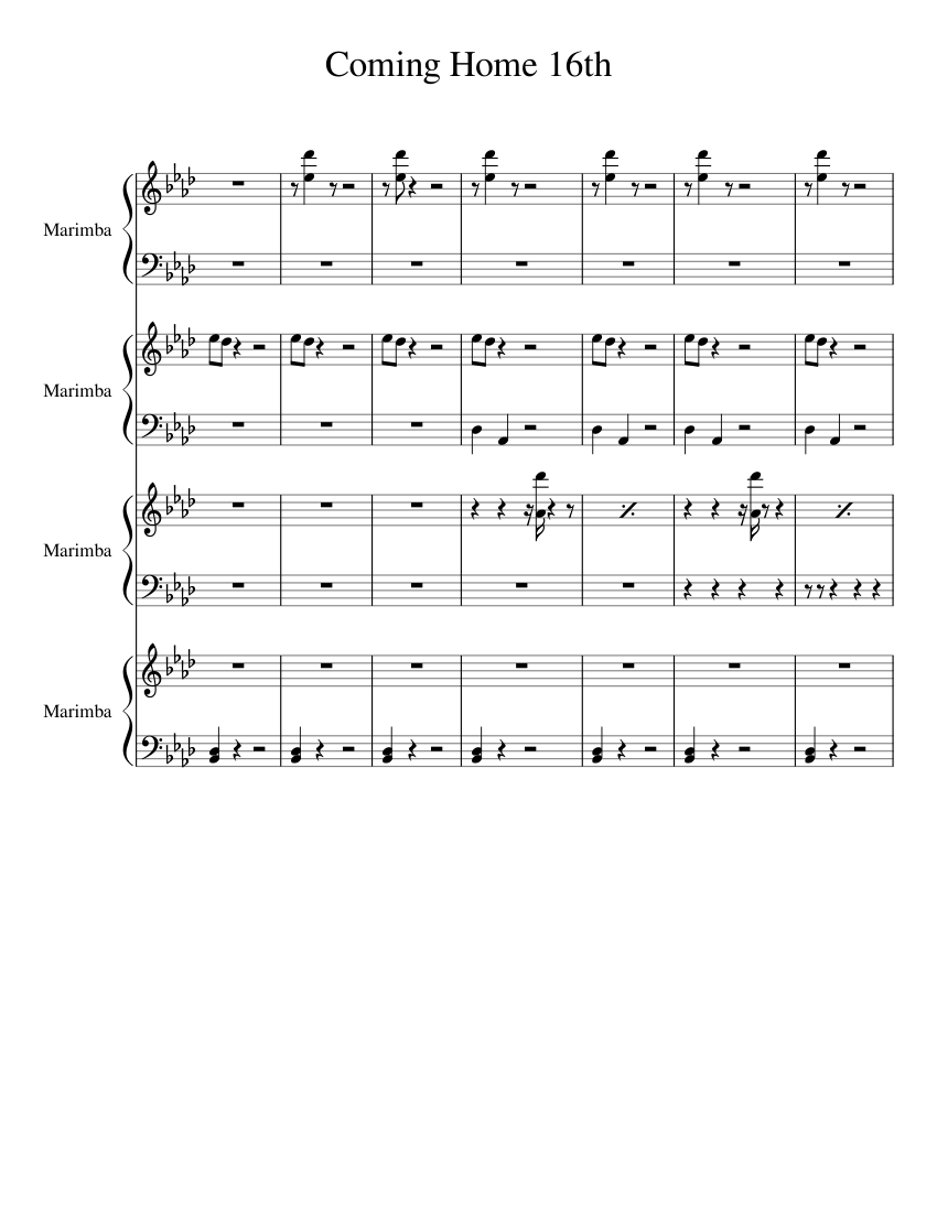 Coming Home Sheet music for Percussion | Download free in PDF or MIDI ...
