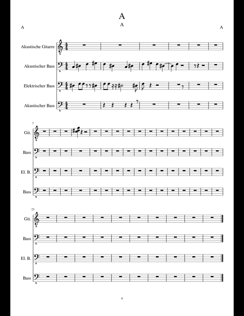 A sheet music for Guitar, Bass download free in PDF or MIDI