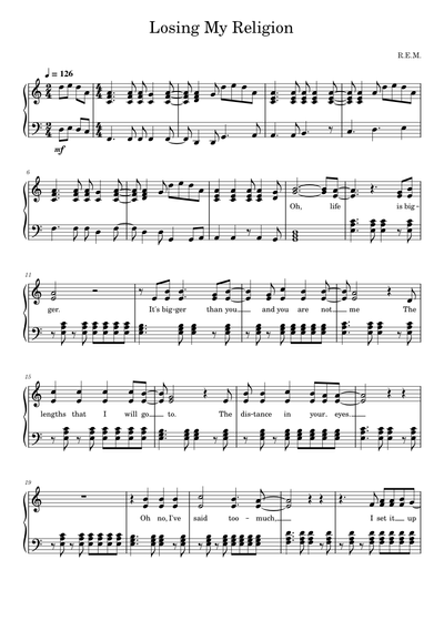 R.E.M. Sheet music free download in PDF or MIDI on Musescore.com