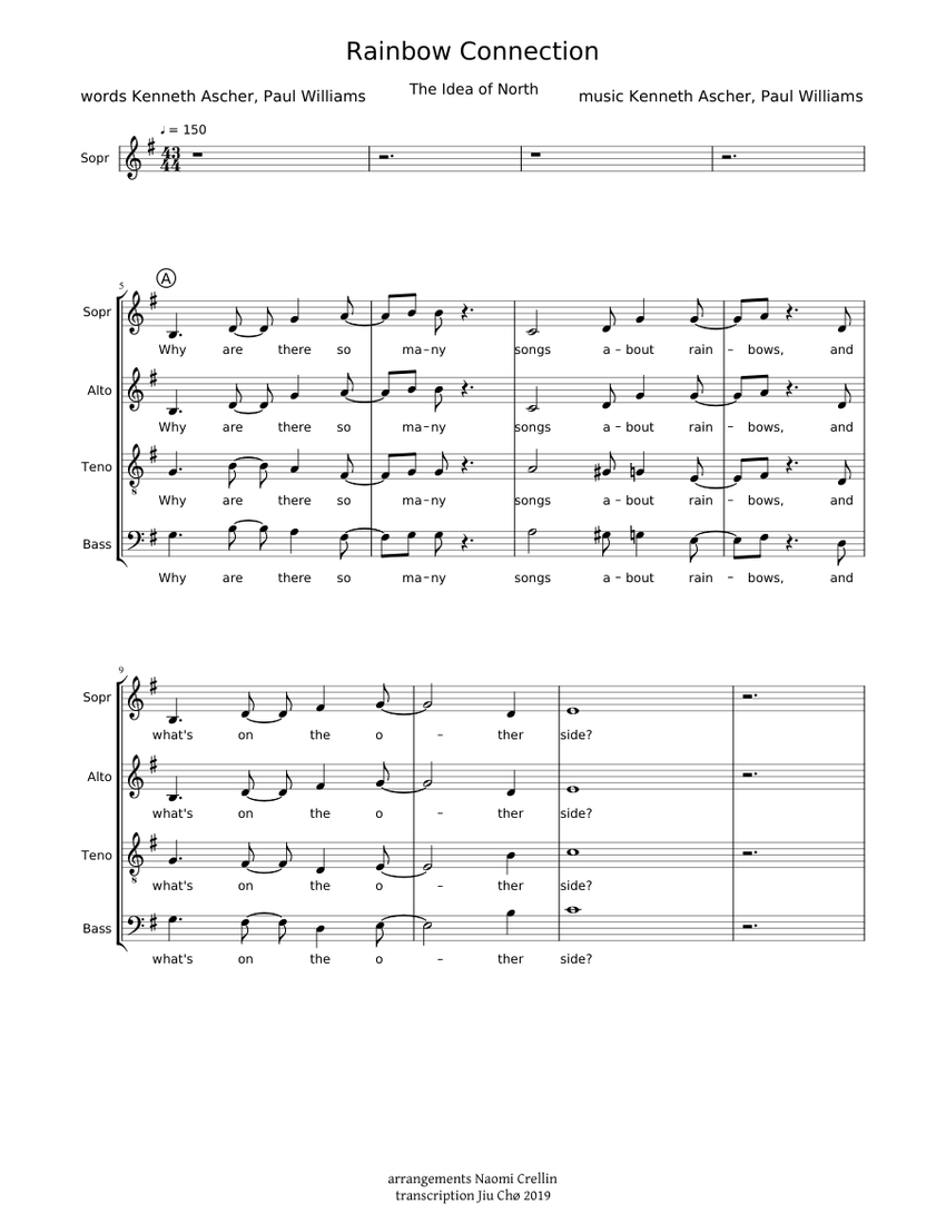 Rainbow Connection sheet music for Piano download free in PDF or MIDI