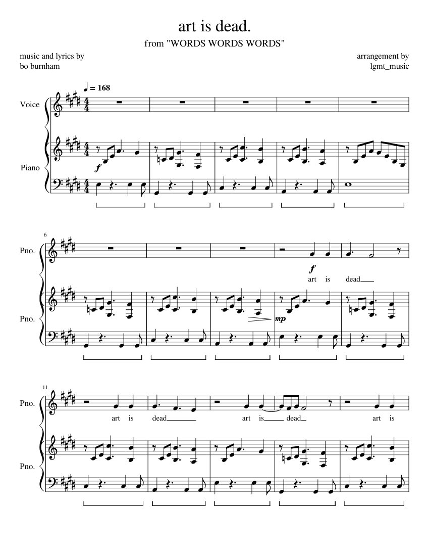 art is dead. Sheet music for Piano (Piano Duo) | Musescore.com