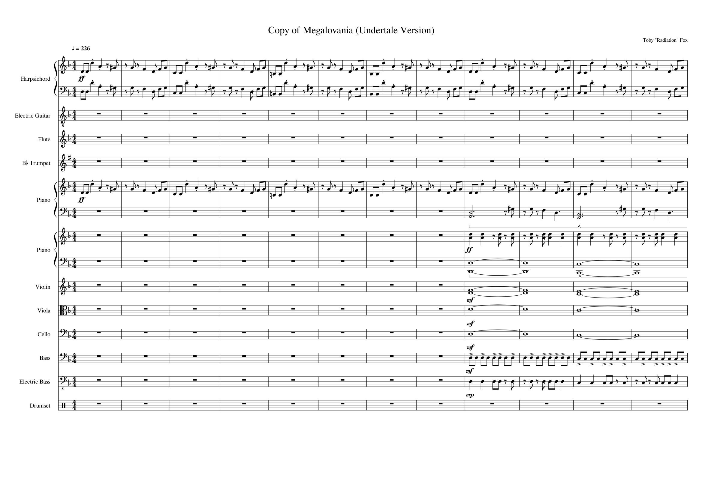 Megalovania (Undertale Version) Sheet music for Piano, Harpsichord ...