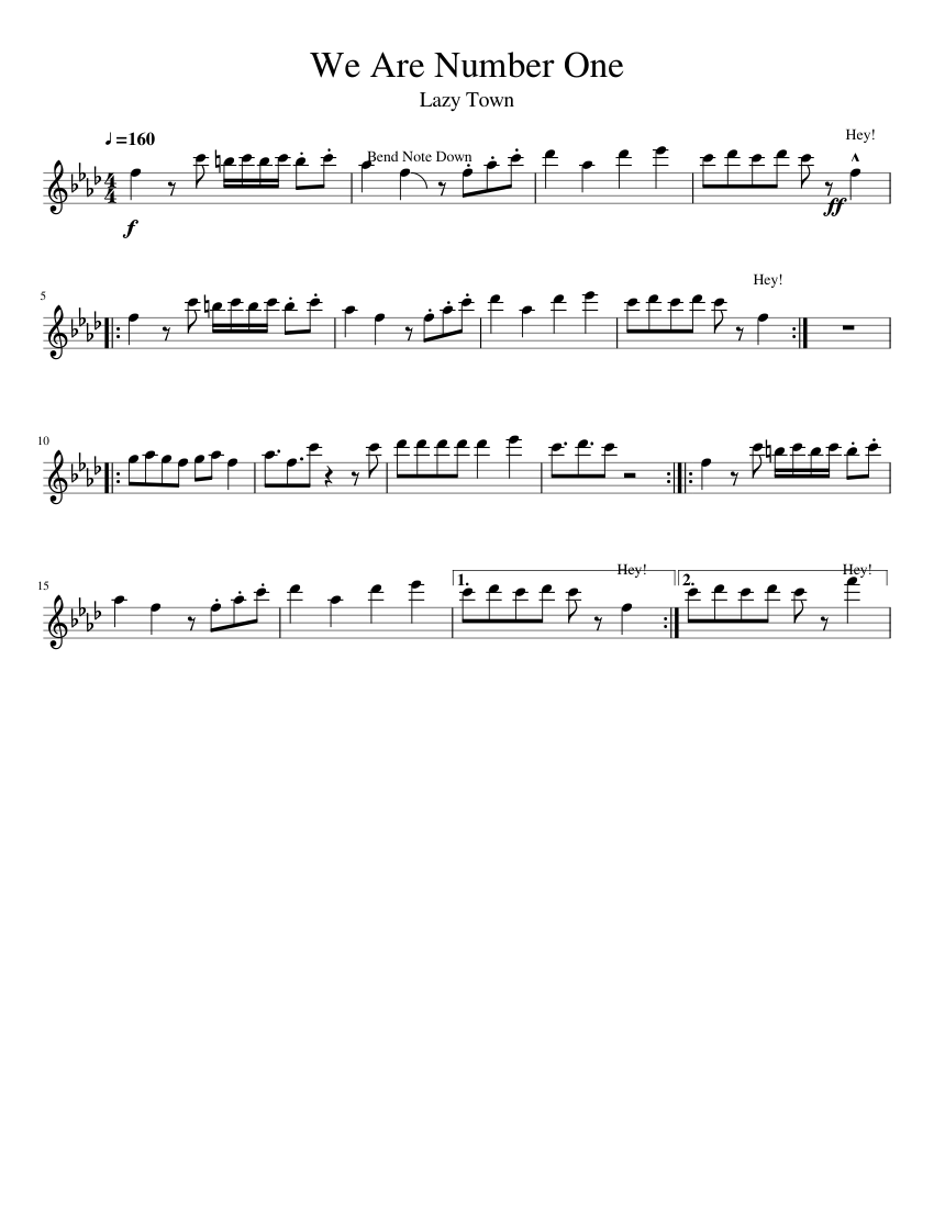 We Are Number One sheet music for Flute download free in PDF or MIDI