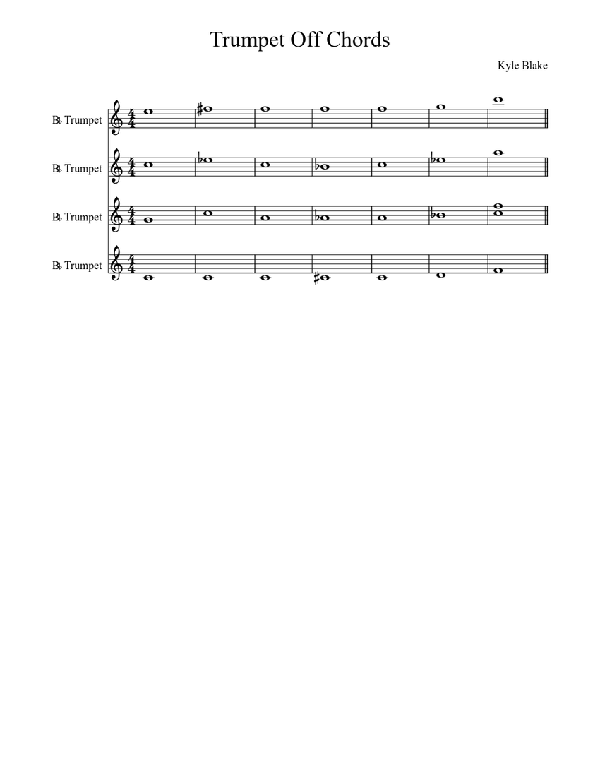 Trumpet Chords Sheet music for Trumpet (Mixed Quartet)