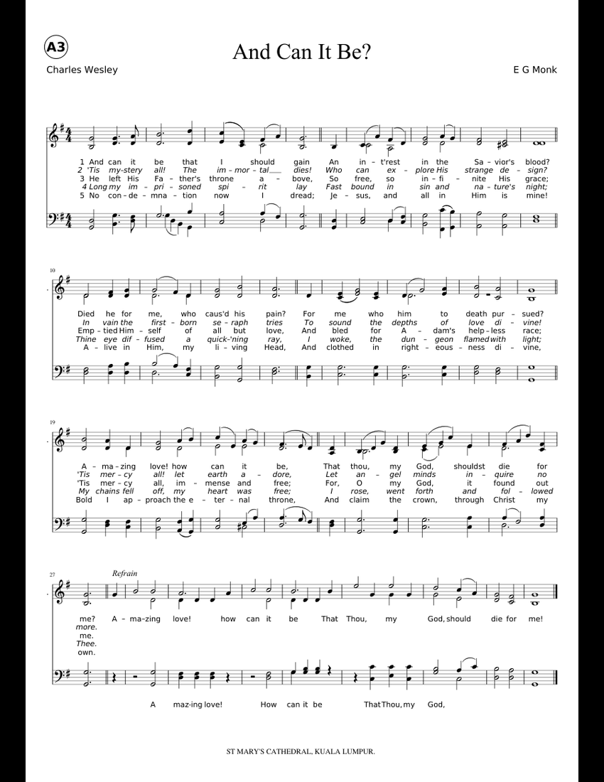 And can it be hymn sheet music download free in pdf or midi
