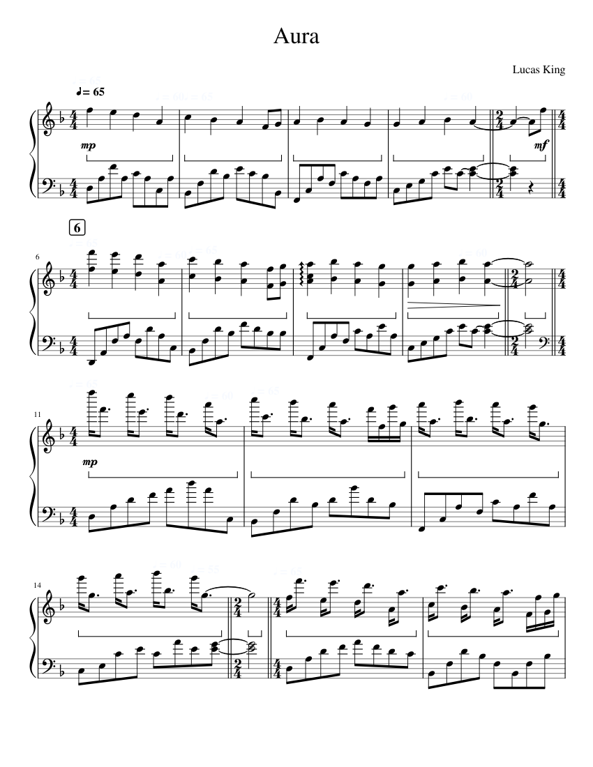 Aura Lucas King Sheet music for Piano (Solo)