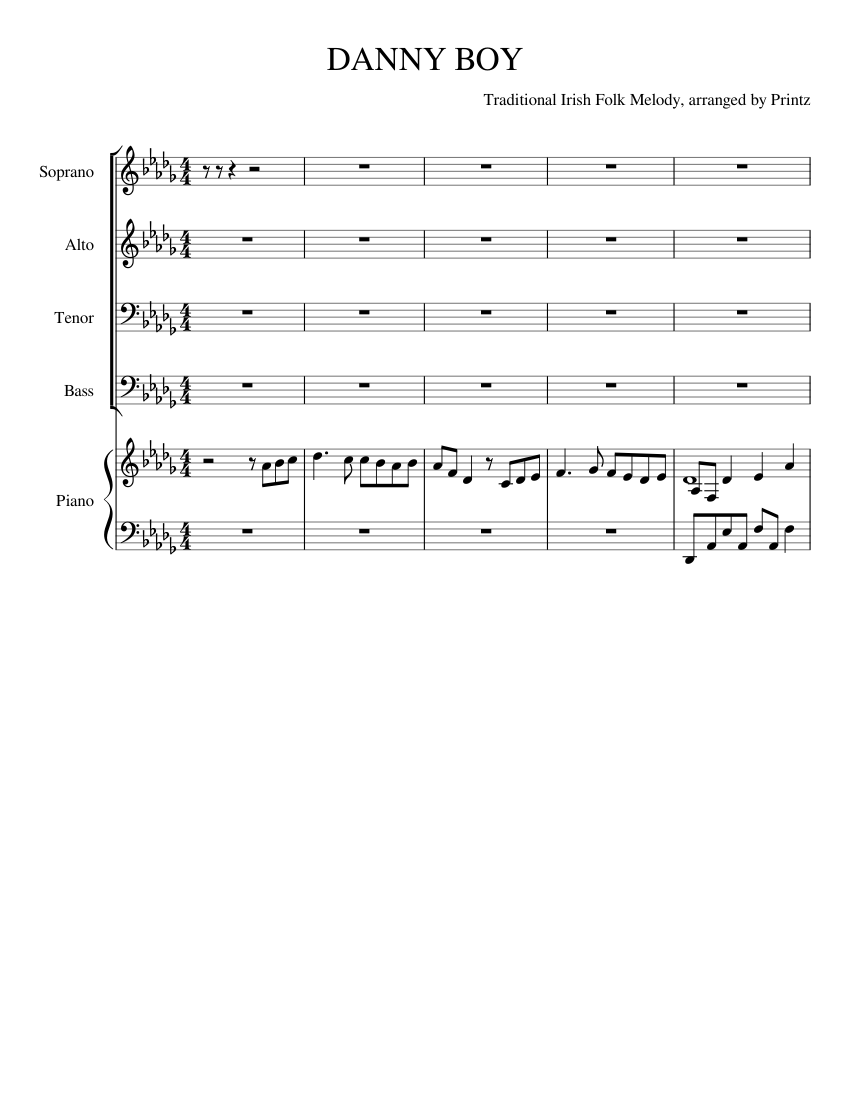 DANNY BOY Sheet music for Piano, Voice | Download free in PDF or MIDI | Musescore.com