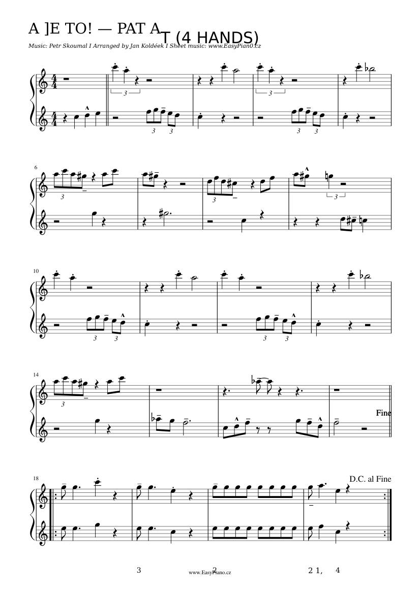 Pat o mat Sheet music for Piano | Download free in PDF or MIDI ...
