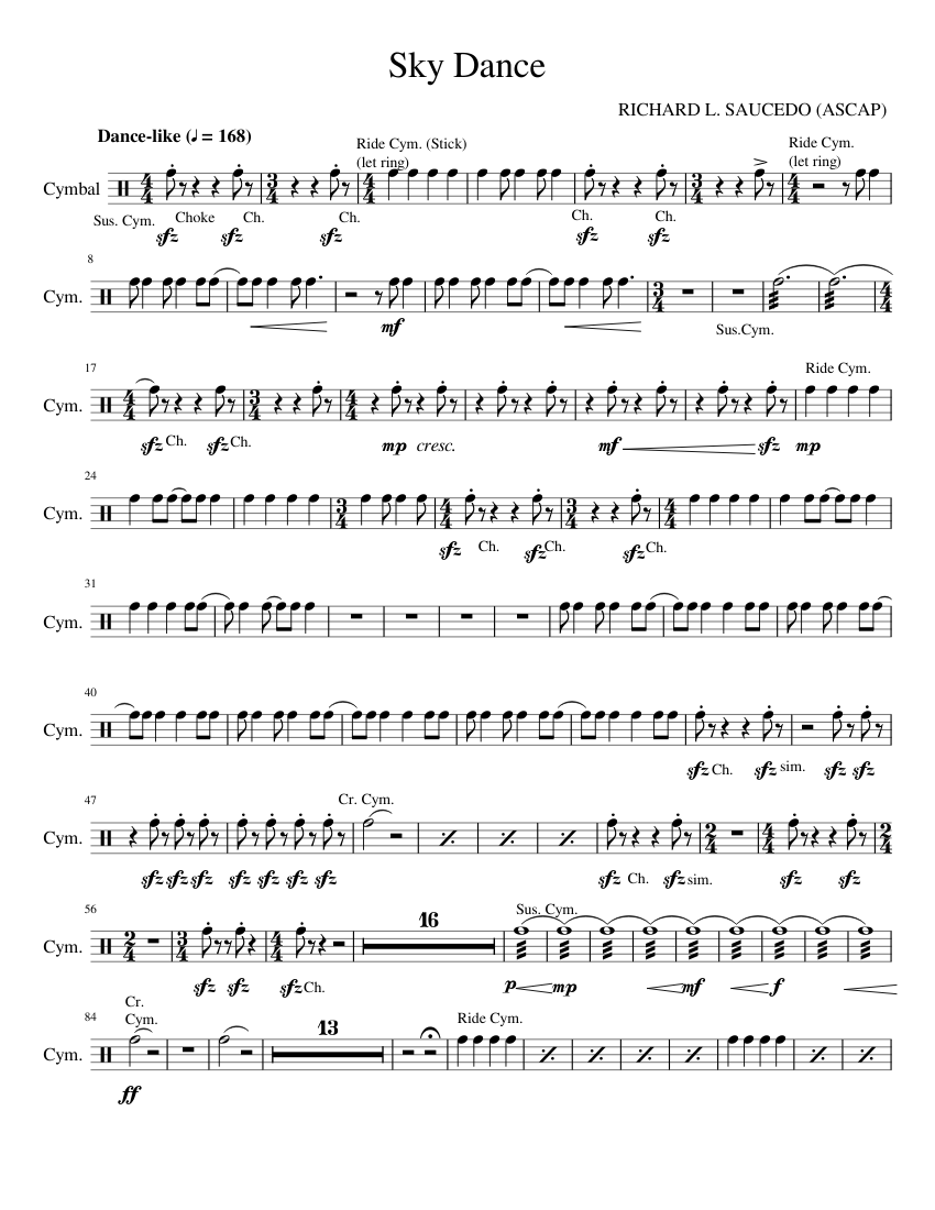 Sky Dance Sheet music for Piano, Percussion | Download free in PDF or