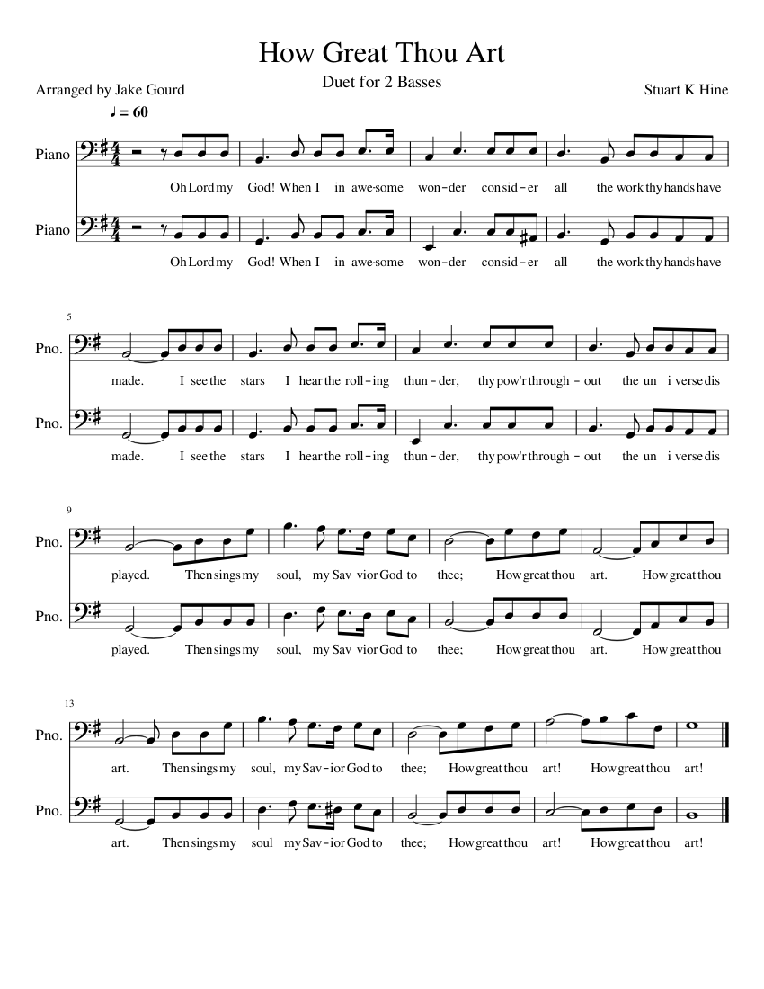 How Great Thou Art sheet music for Piano download free in