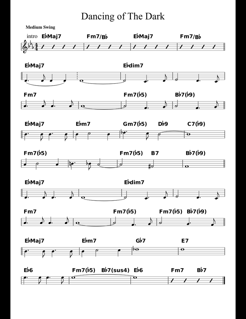 Dancing of The Dark sheet music for Piano download free in PDF or MIDI