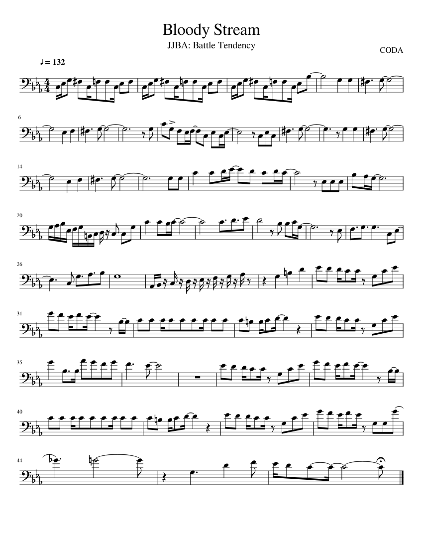 BLOODY STREAM Sheet music for Trombone | Download free in PDF or MIDI ...