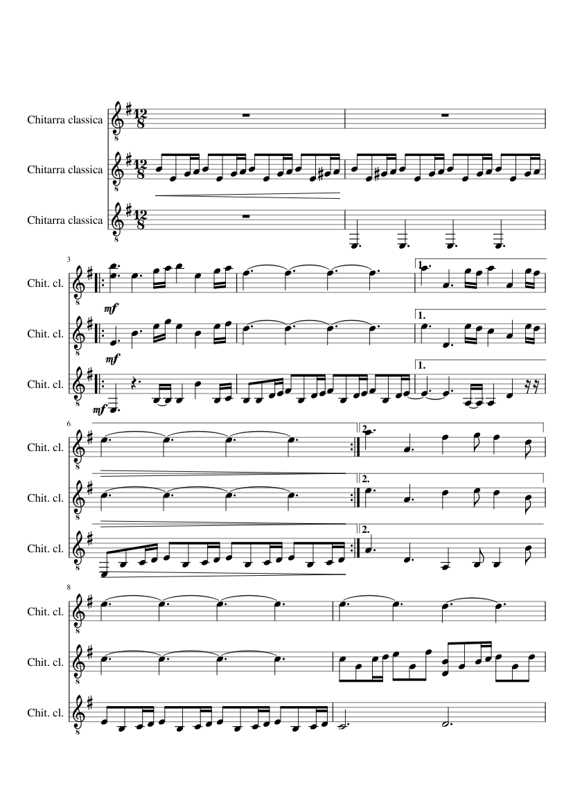 Game Of Thrones Theme For Guitar Trio Sheet Music For Guitar