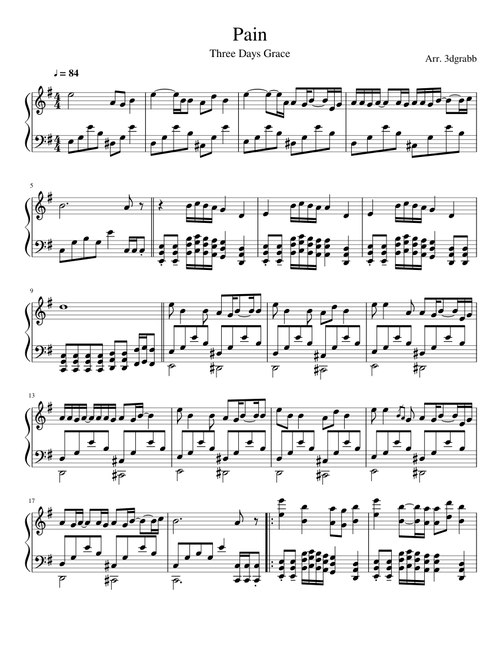 Three Days Grace Sheet Music Free Download In Pdf Or Midi On
