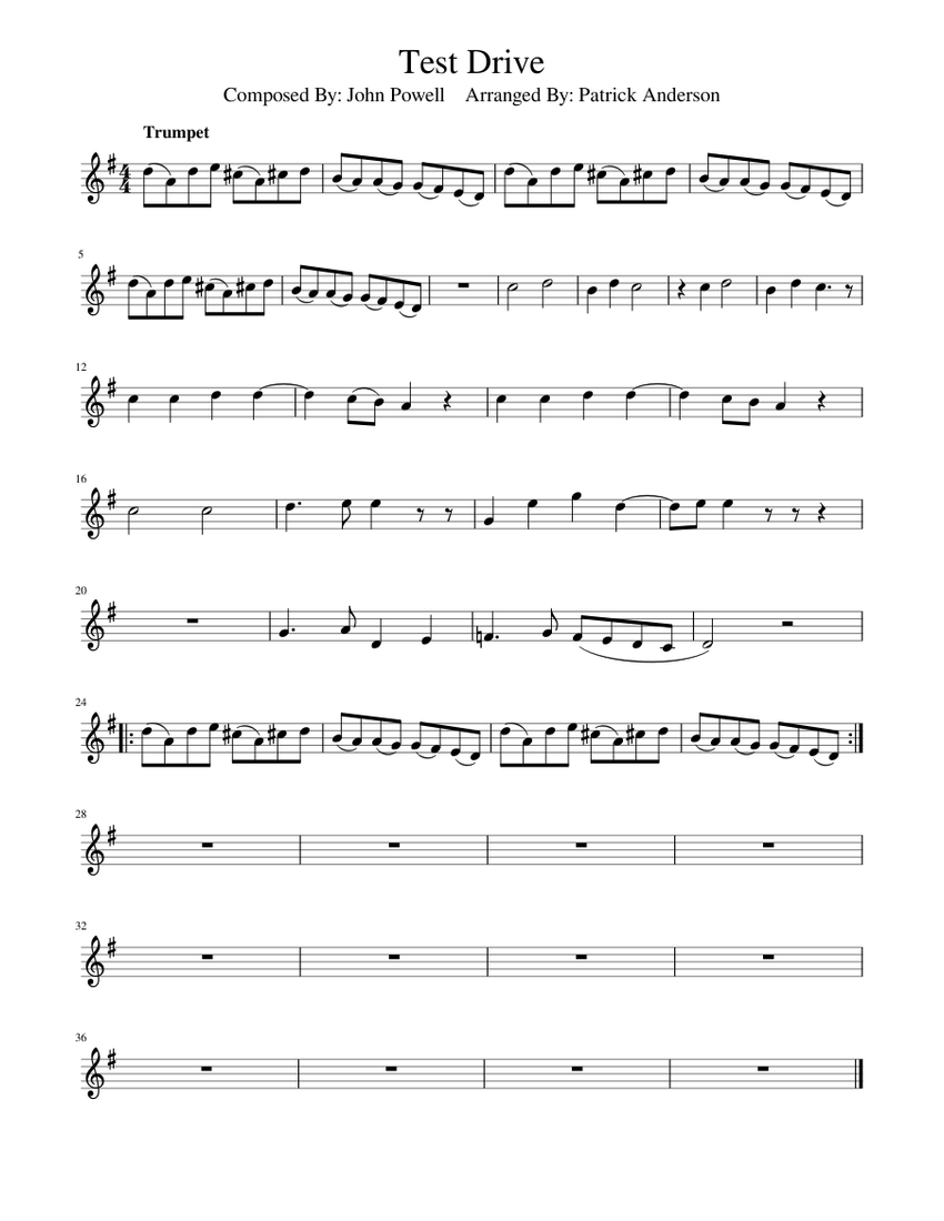 Test Drive Sheet music for Piano (Solo) | Musescore.com