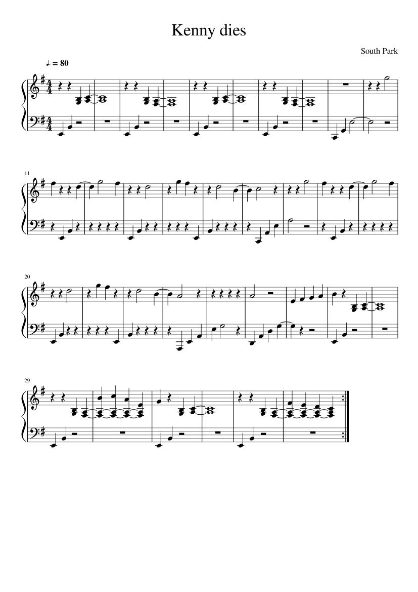Kenny Dies Sheet Music For Piano Solo Musescore Com