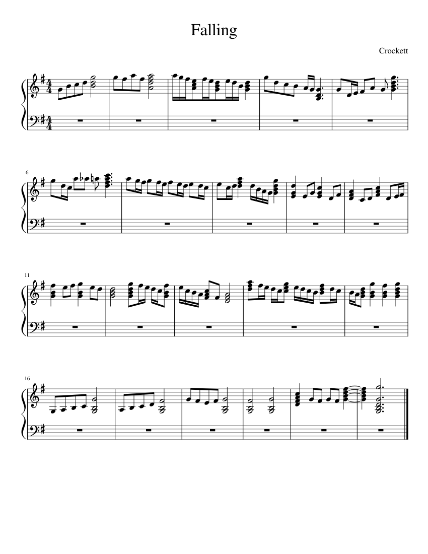 Falling Sheet music for Piano | Download free in PDF or MIDI