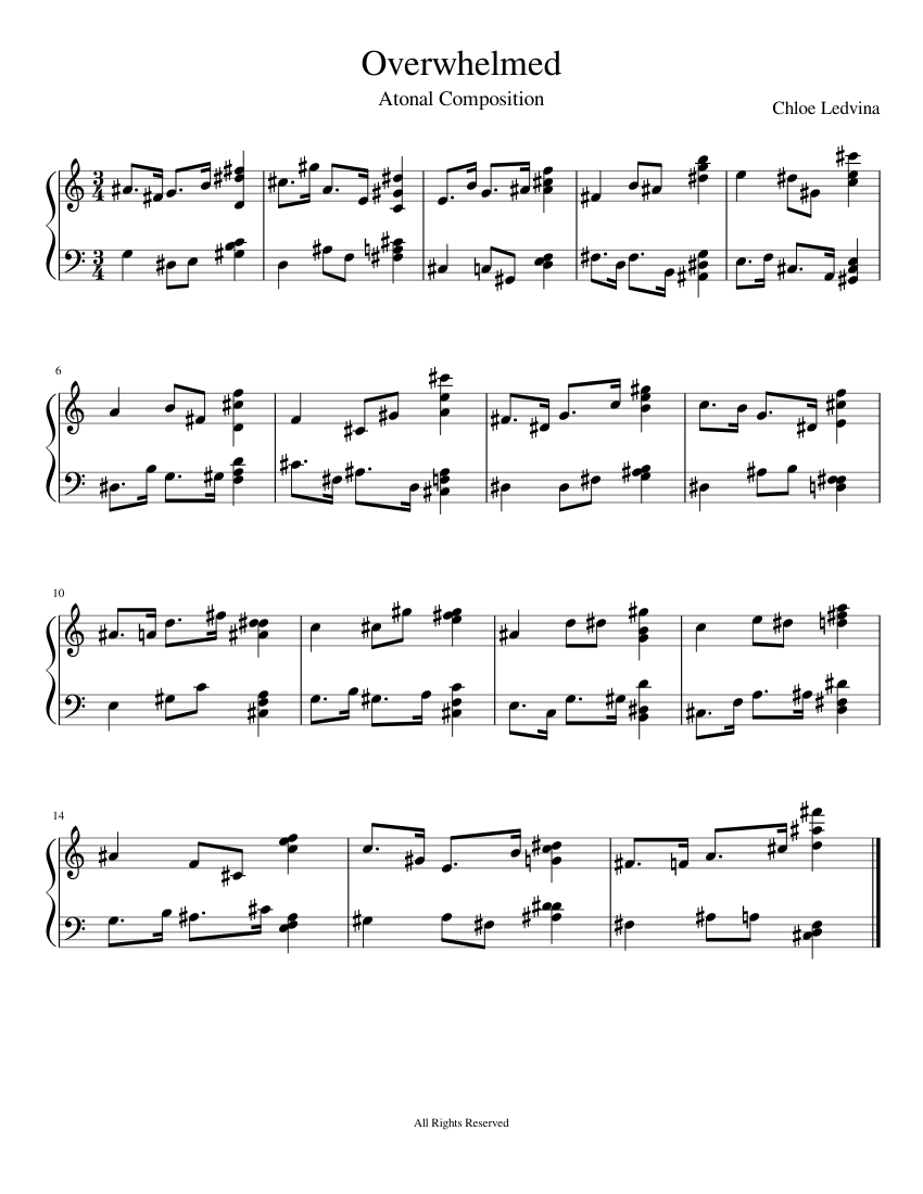 Overwhelmed Sheet music for Piano | Download free in PDF or MIDI ...