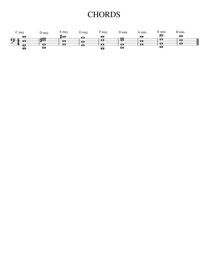 CHORDS Sheet music for Cello Download free in PDF or MIDI