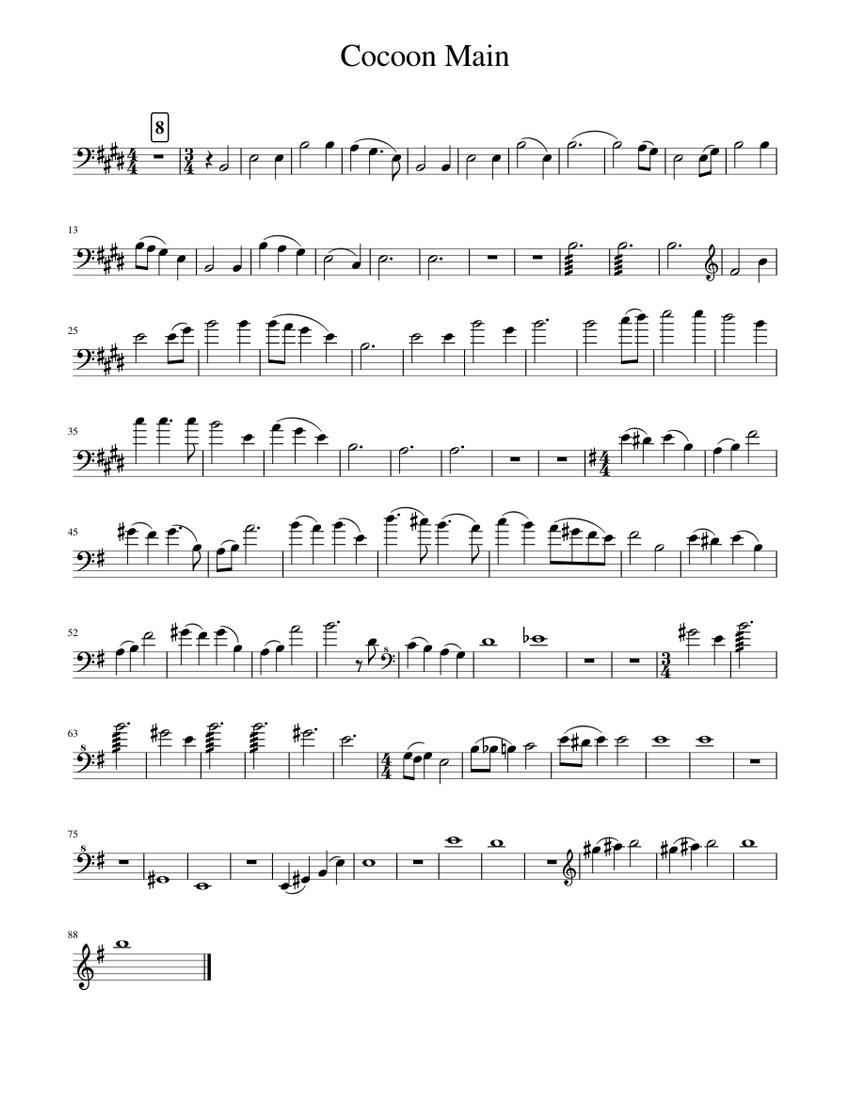 Cocoon Main Sheet music for Cello | Download free in PDF or MIDI