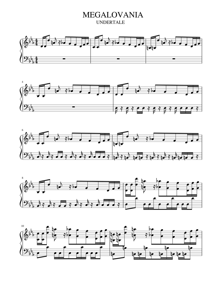 MEGALOVANIA Sheet music for Piano (Solo) | Musescore.com