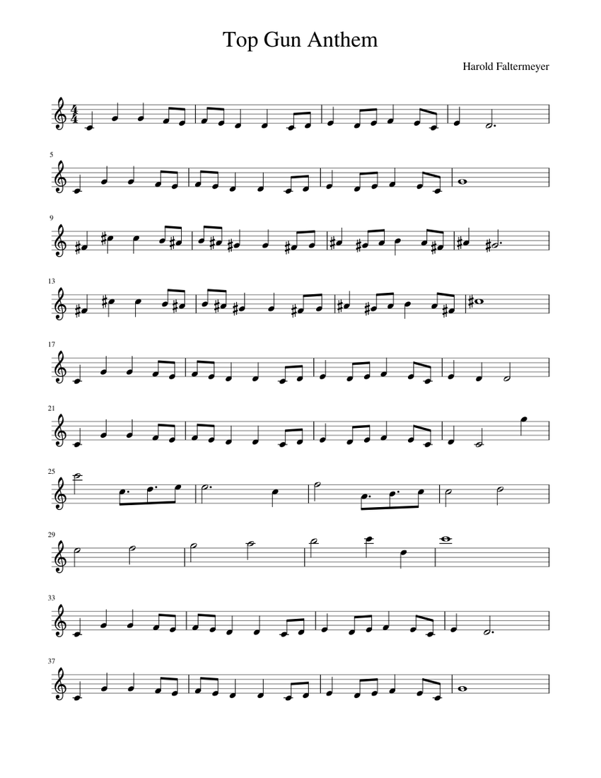Top Gun Anthem Sheet music for Violin | Download free in PDF or MIDI