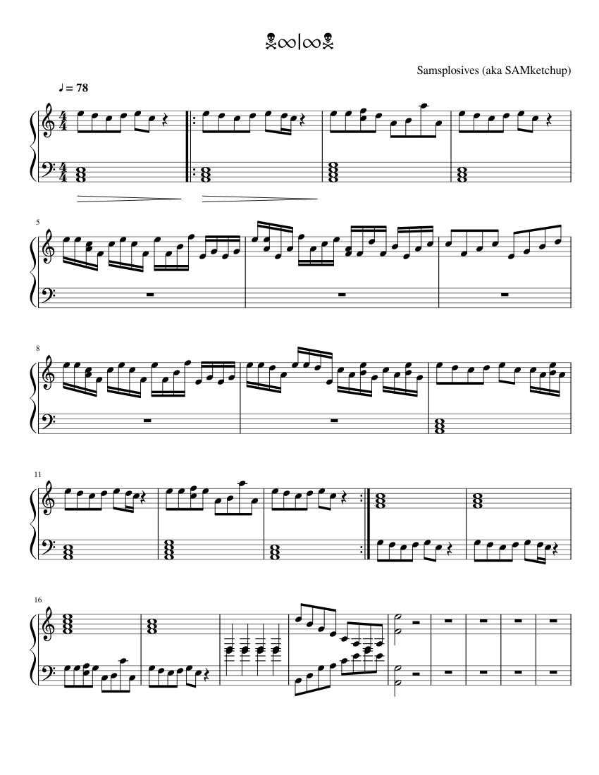 ☠∞|∞☠ sheet music for Accordion download free in PDF or MIDI