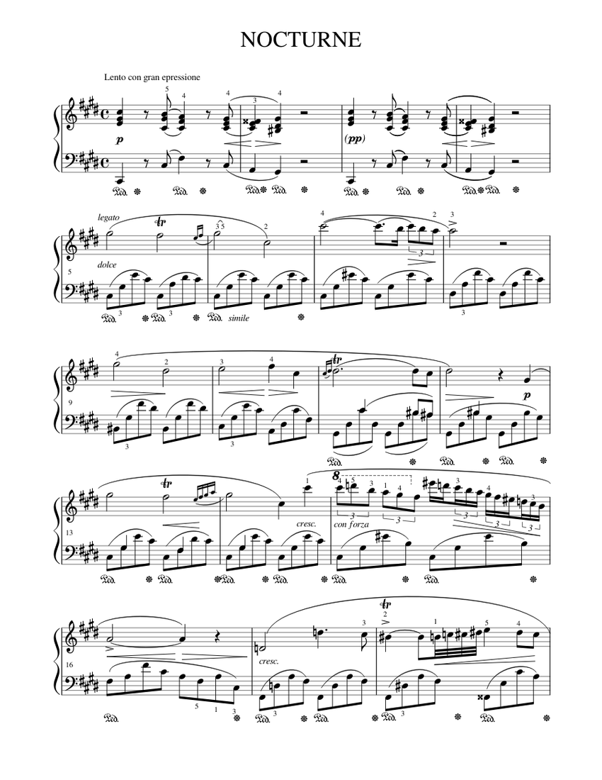 NOCTURNE Sheet music for Piano (Solo) | Musescore.com