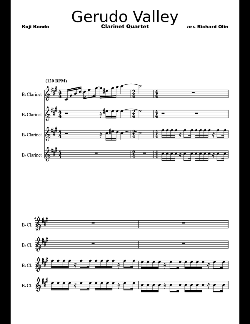 Gerudo Valley sheet music for Clarinet download free in PDF or MIDI