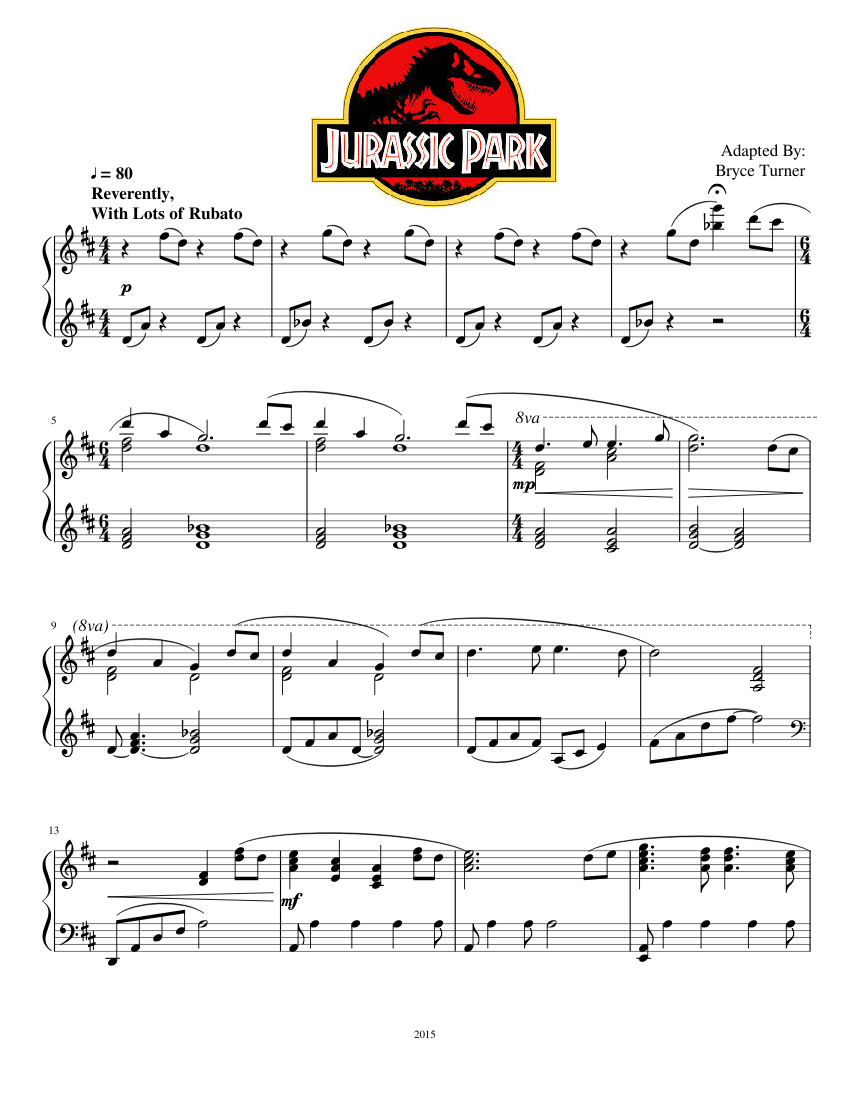 Jurassic Park (This isnt mine) Sheet music for Piano | Download free in