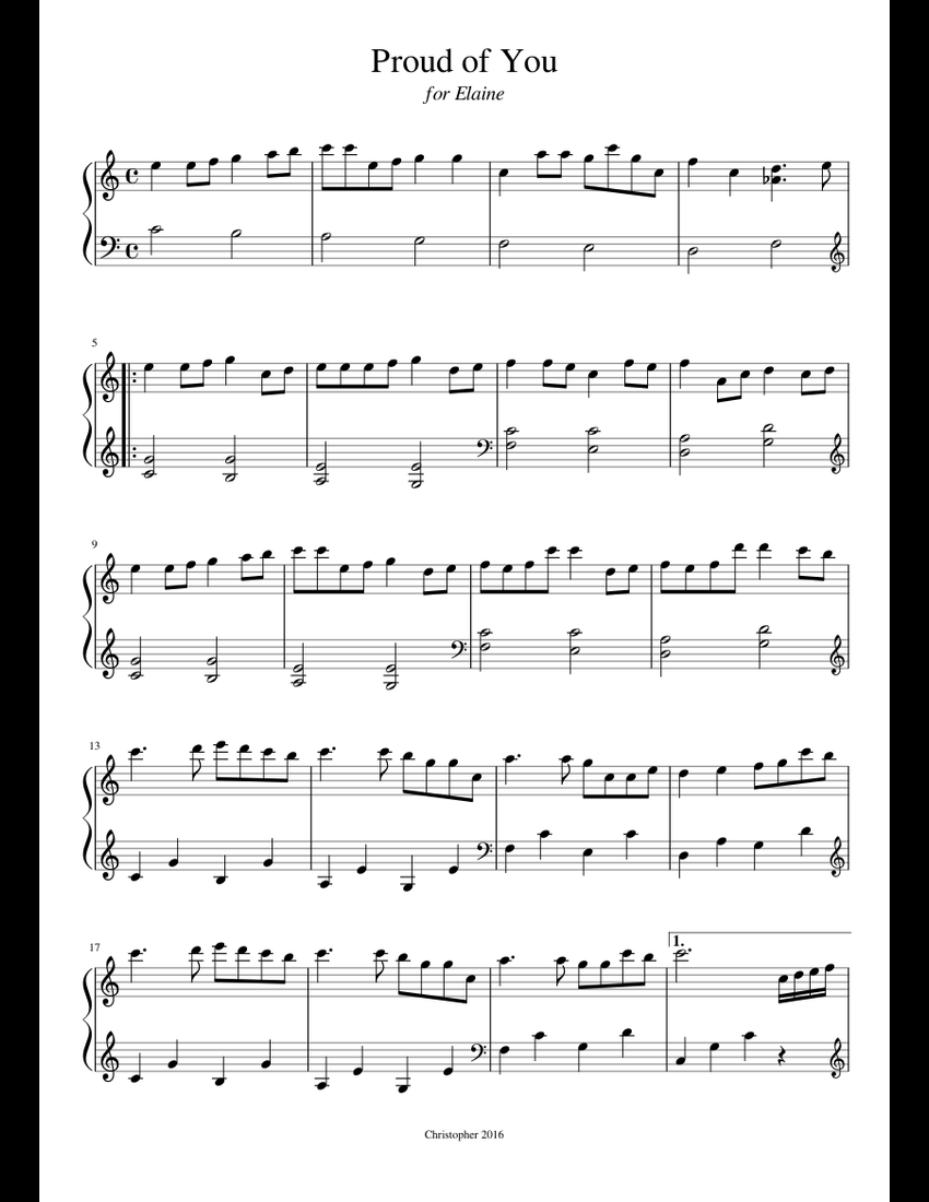 Proud Of You Sheet Music For Piano Download Free In PDF Or MIDI Proud of you sheet music for piano download free in pdf or midi