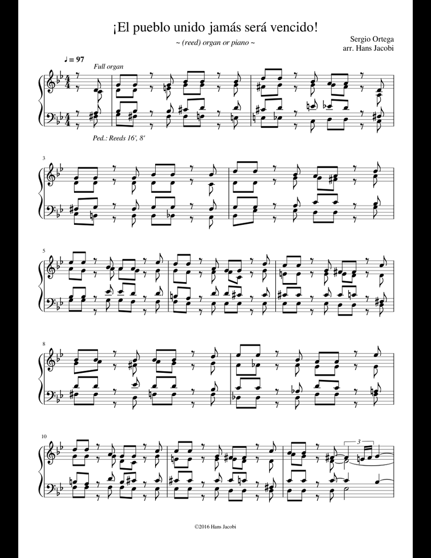 El pueblo unido jamas sera vencido - piano tutorial